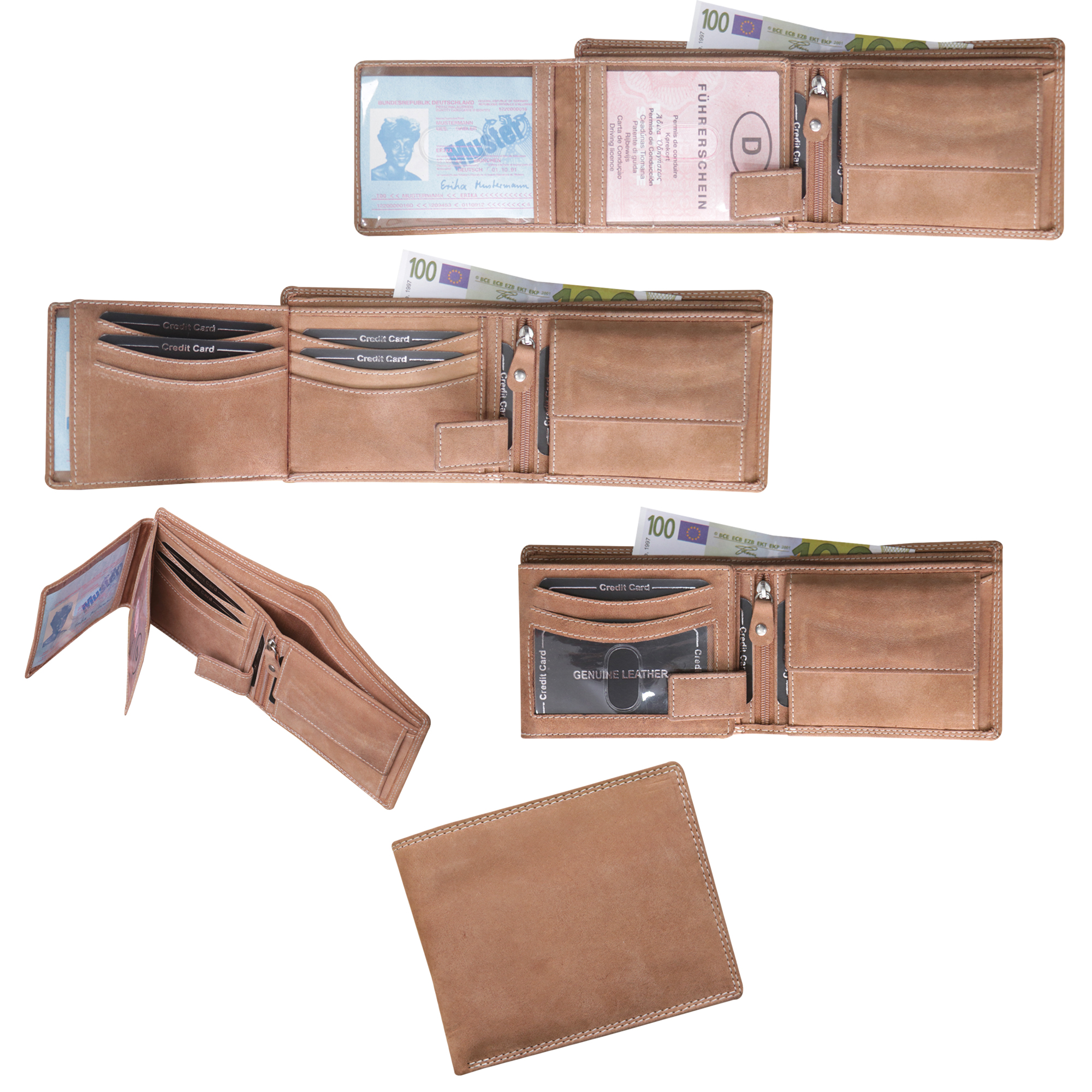 Tan Classic Bifold Leather Wallet